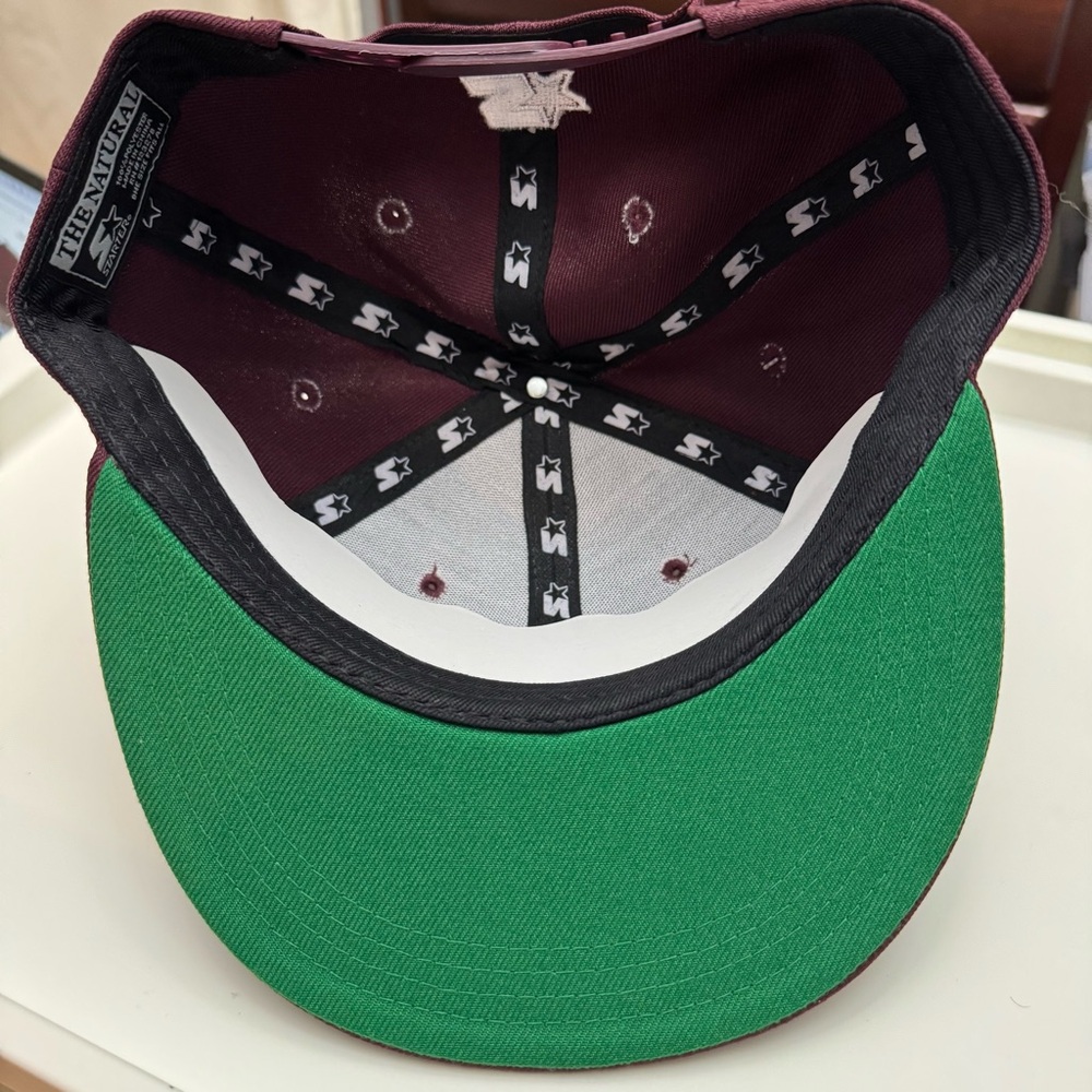 NEW Rhude X Starter Black Label The Natural Maroon Snapback Cap Hat White Logo - Picture 3 of 7
